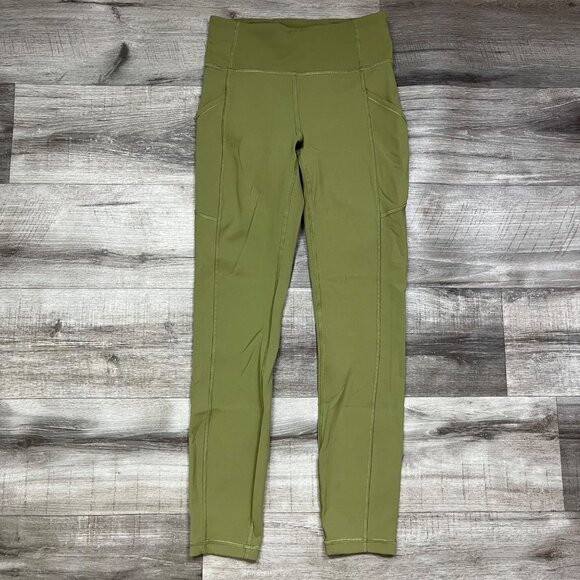 Lululemon Athletic Invigorate HR Tight Yoga Pants 25” Bronzed Green Women’s Sz 4 - Picture 1 of 9